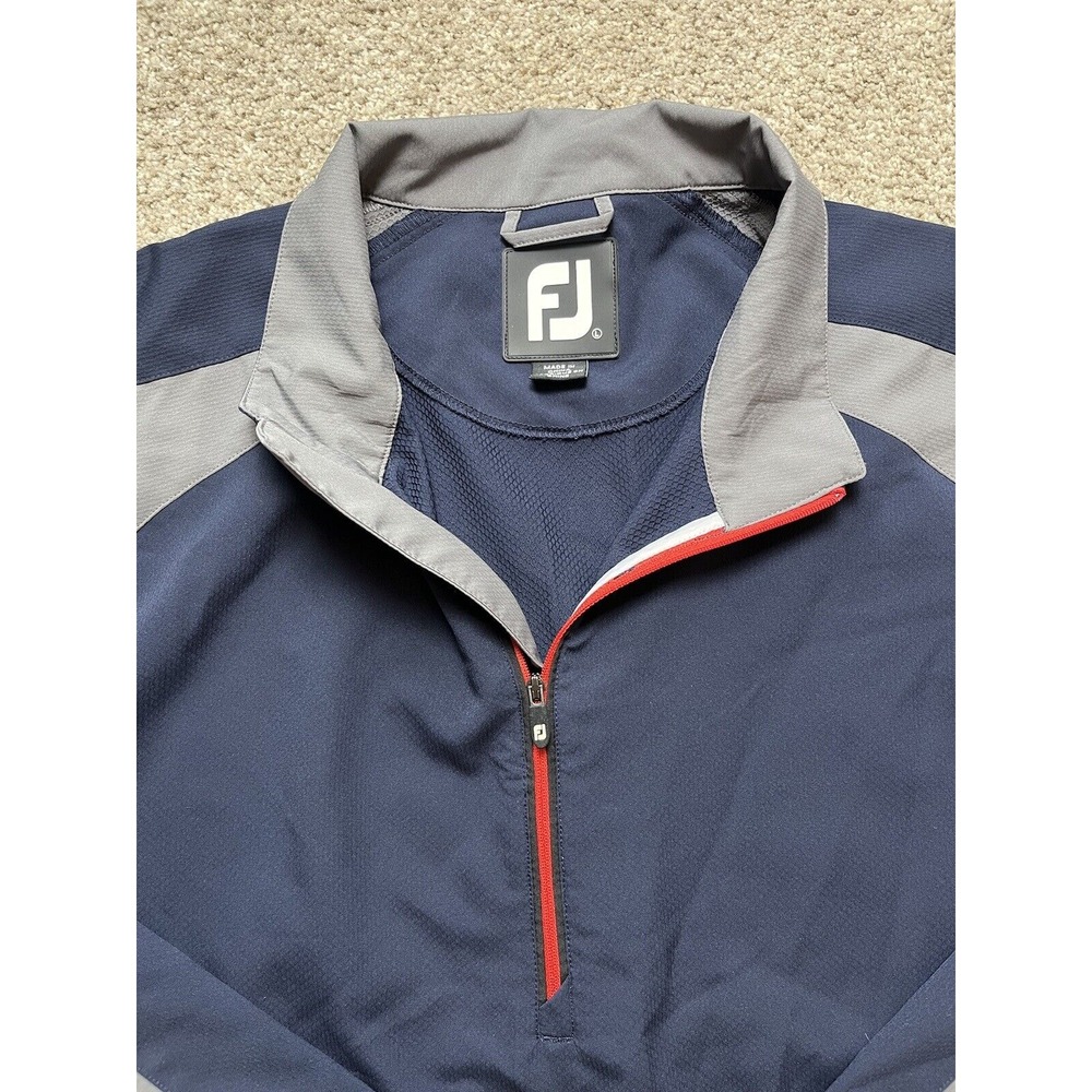 FJ Footjoy Mens Golf 1/4 Zip Navy Blue/Gray Pullover Size Large/L - Picture 2 of 10